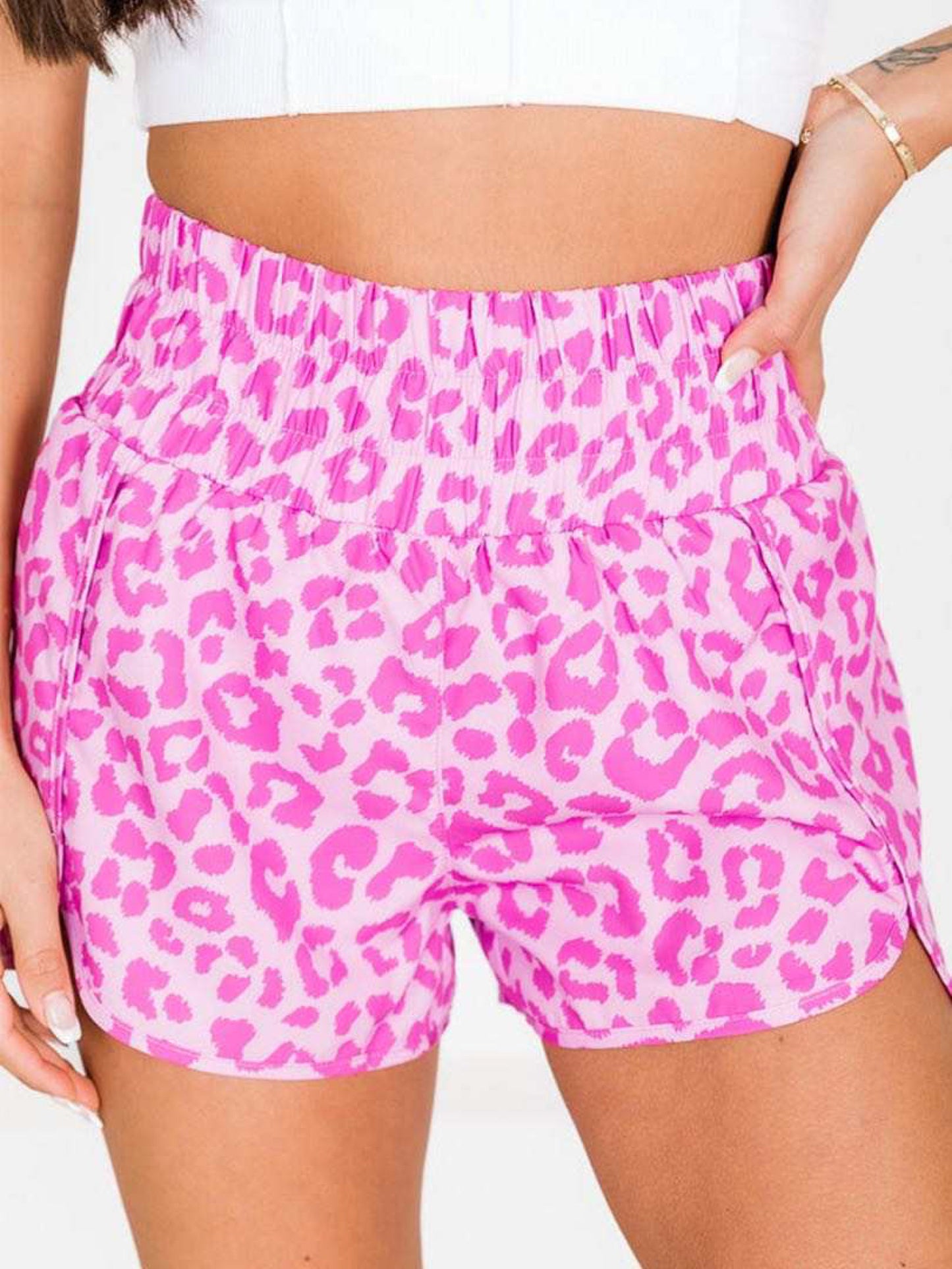 Shorts pink leopard